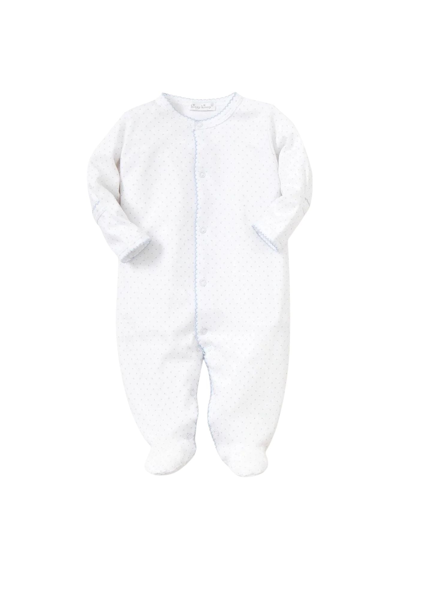 Kissy Kissy New Kissy Dots Print Footie White/Blue