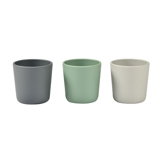 Beaba Set OF 3 Silicone Cups Grey/Sage/Velvet