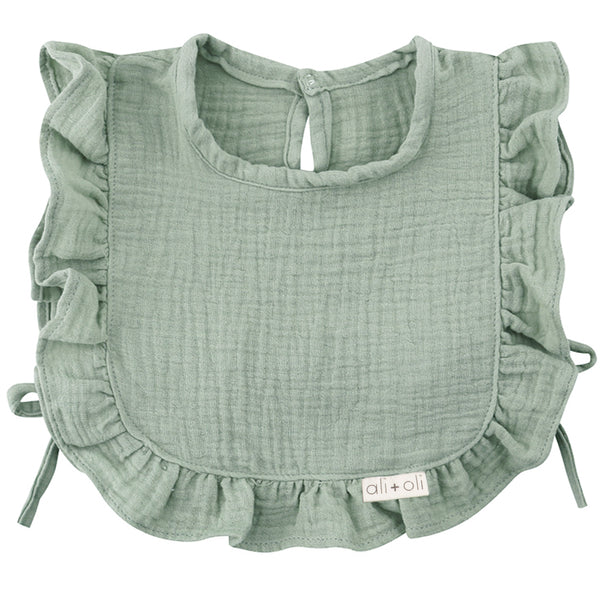 Ali+Oli Muslin Cotton Ruffle Baby Bib