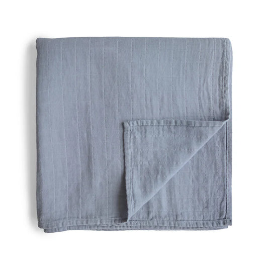 Mushie Organic Cotton Muslin Swaddle Blanket