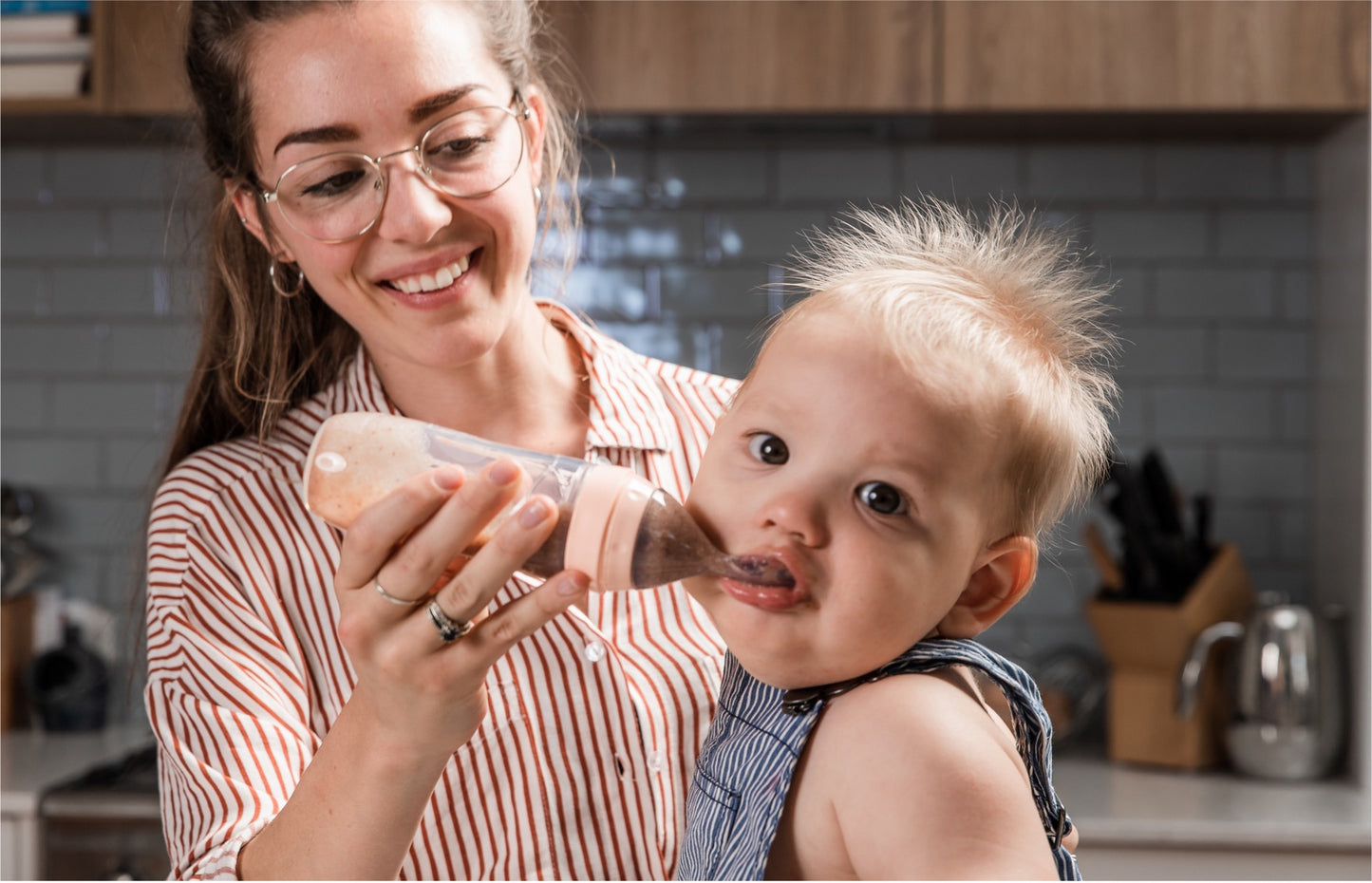 Haakaa Silicone Baby Food Dispensing Spoon Grey