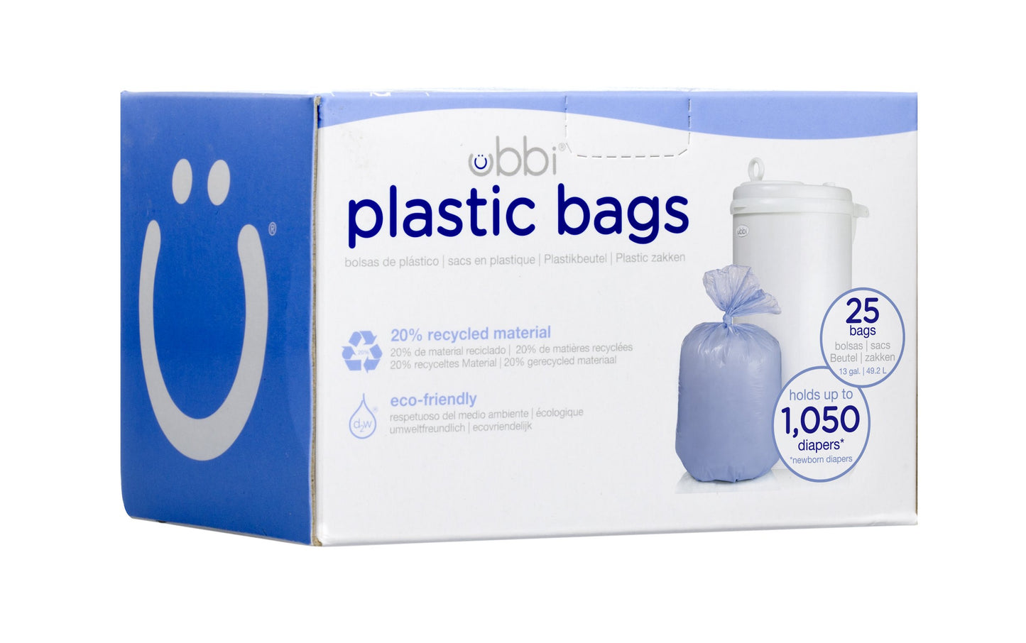 Ubbi 25 Plastic Bags Periwinkle