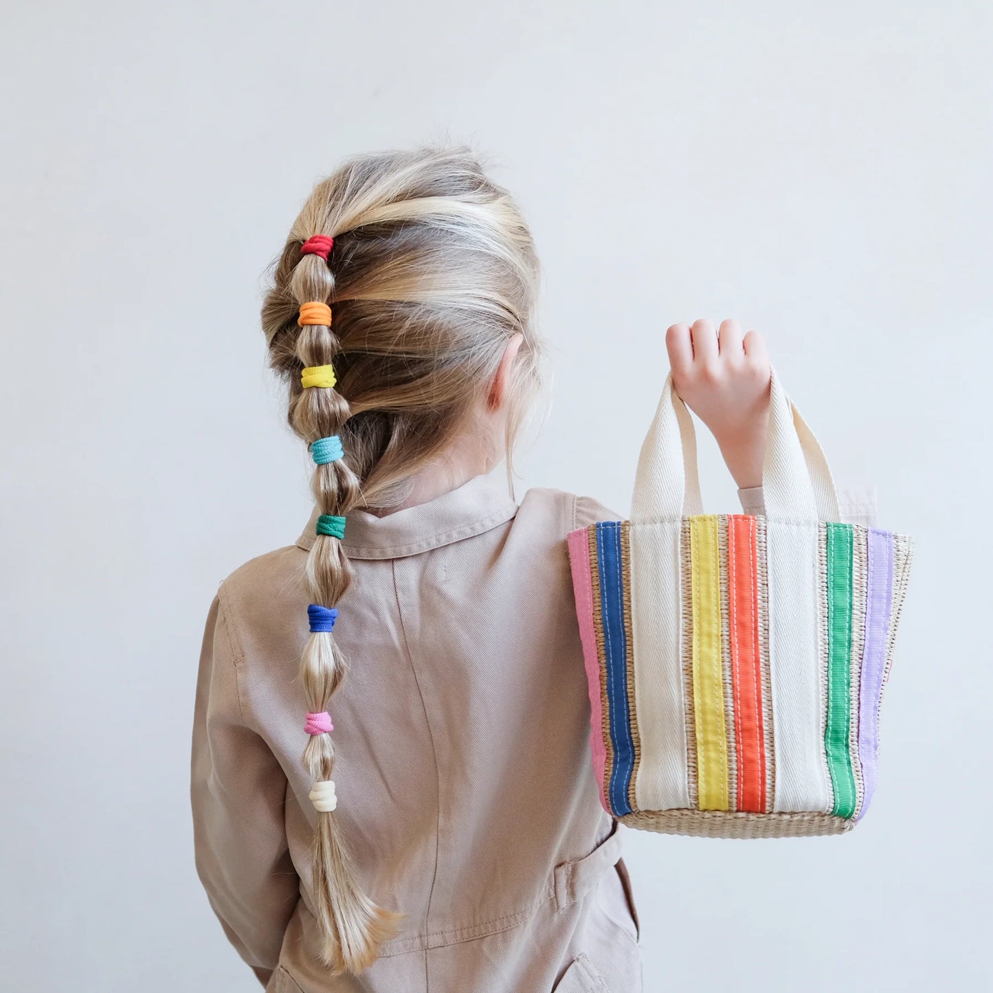 Mimi & Lula Rainbow Ribbon Basket Bag