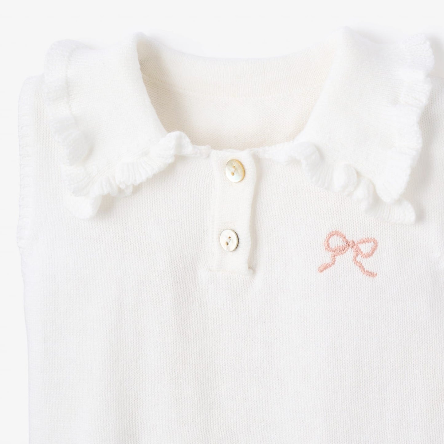 Elegant Baby Fleur de Provence Sweater Knit Polo +Swiss Dot Bloomer Set
