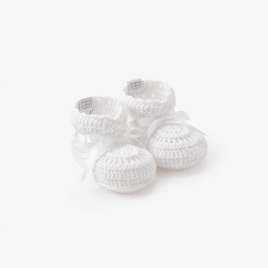 Elegant Baby White Crochet Bootie 0-6 Months
