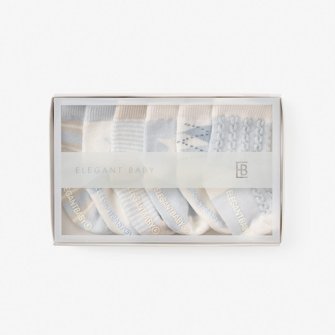 Elegant Baby Socks - 6 Pack Classic Blues 0-12 Months