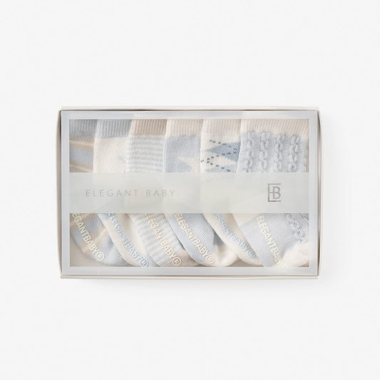 Elegant Baby Socks - 6 Pack Classic Blues 0-12 Months