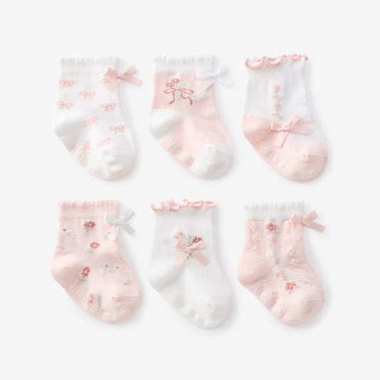 Elegant Baby Fleur de Provence Socks 6 Pk 0-12 Months