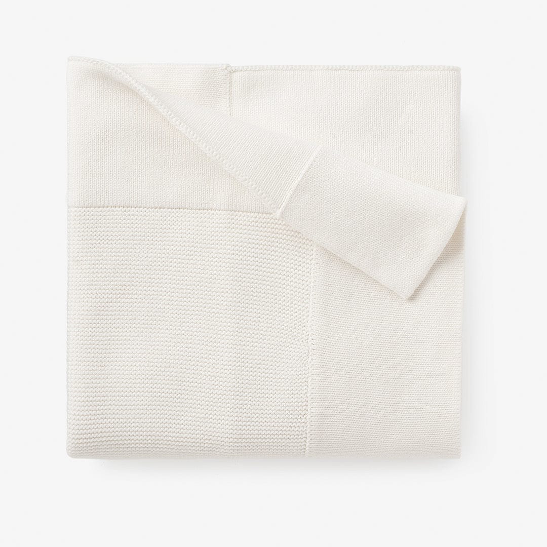 Elegant Baby Blanket WH Garter  White