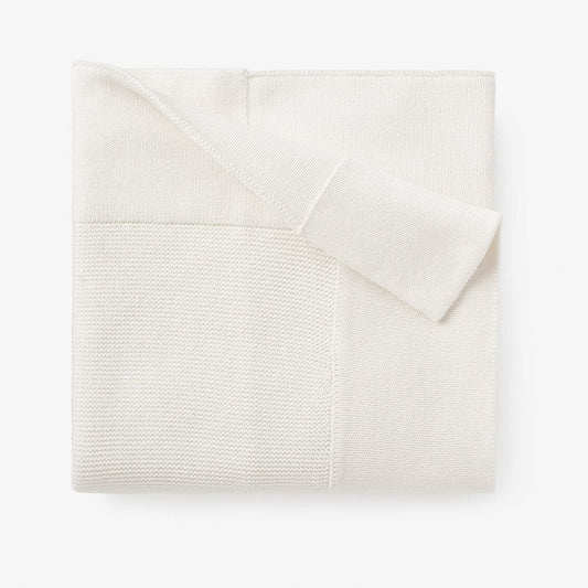 Elegant Baby Blanket WH Garter  White