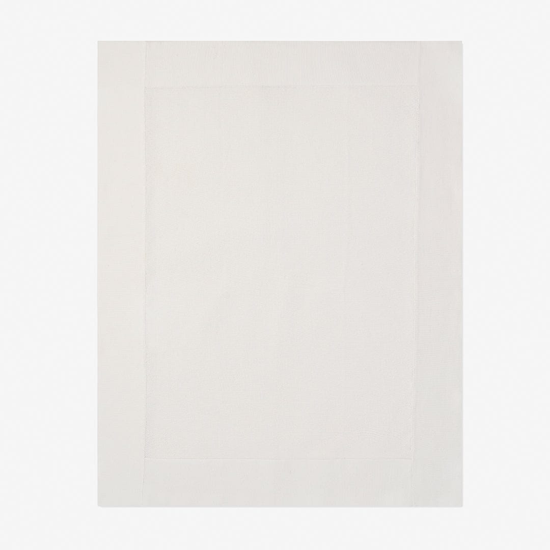 Elegant Baby Blanket WH Garter  White