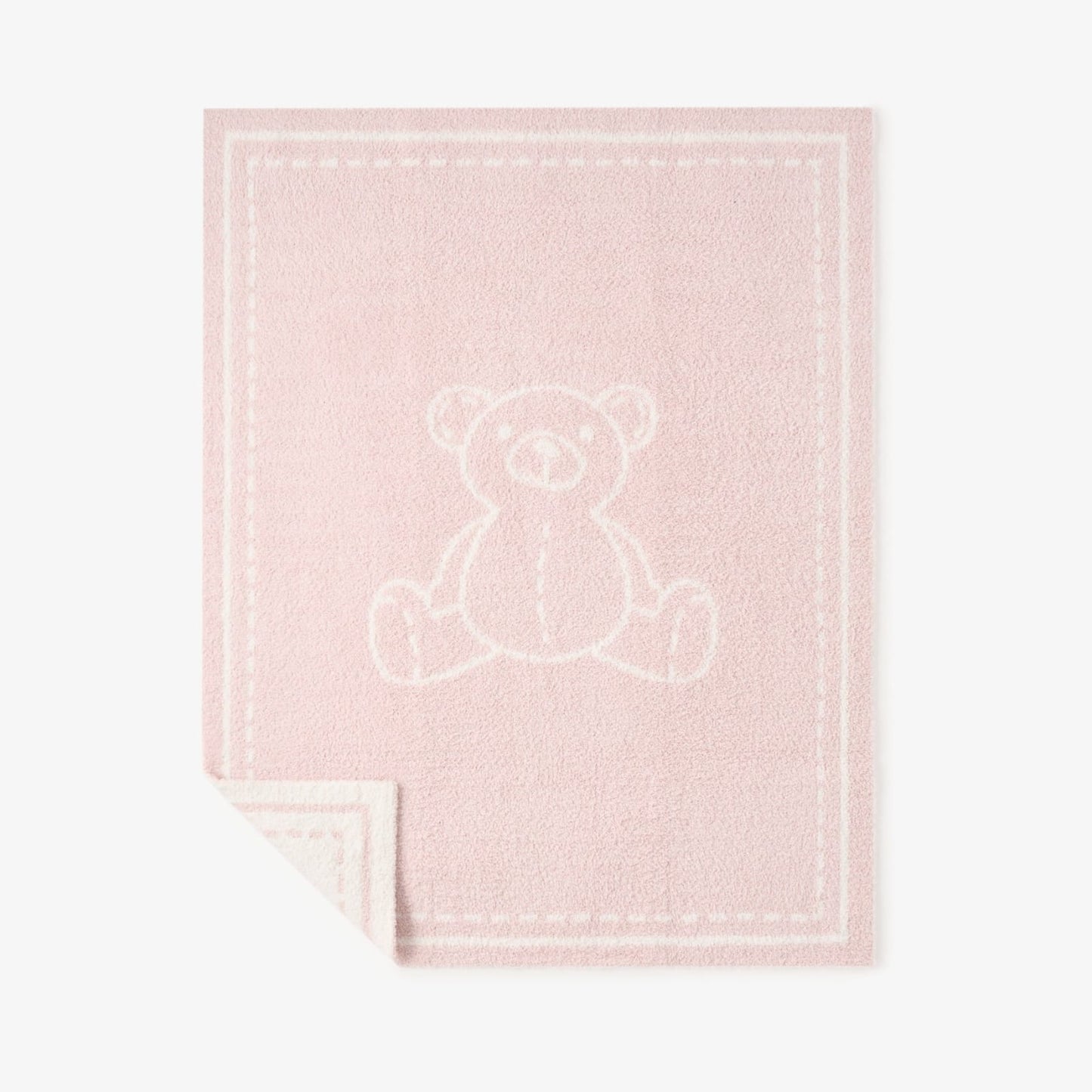 Elegant Baby Pale Teddy Bear Feather Knit Baby Blanket