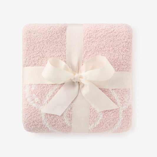 Elegant Baby Pale Teddy Bear Feather Knit Baby Blanket