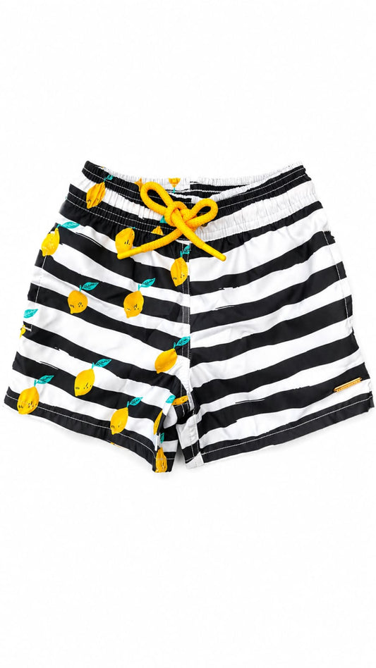 Martinas Bay Pantaloneta de Baño “Limones con Rayas Negras“