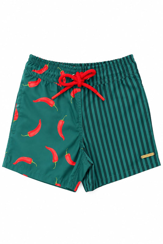 Martinas Bay Pantaloneta de Baño “Ajíes con Rayas Verdes“