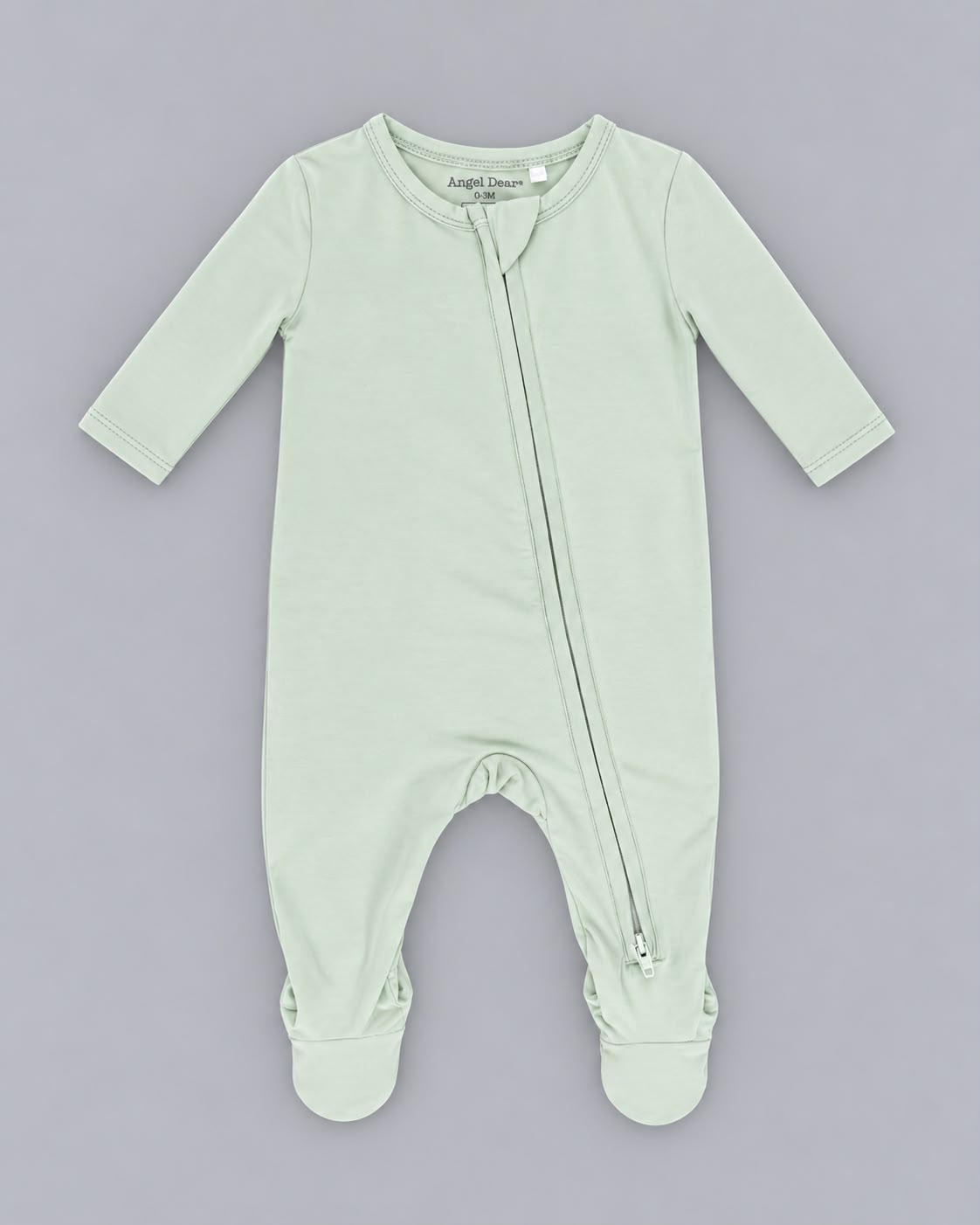 Angel Dear Solid Milky Green - 2 Way Zipper Footie