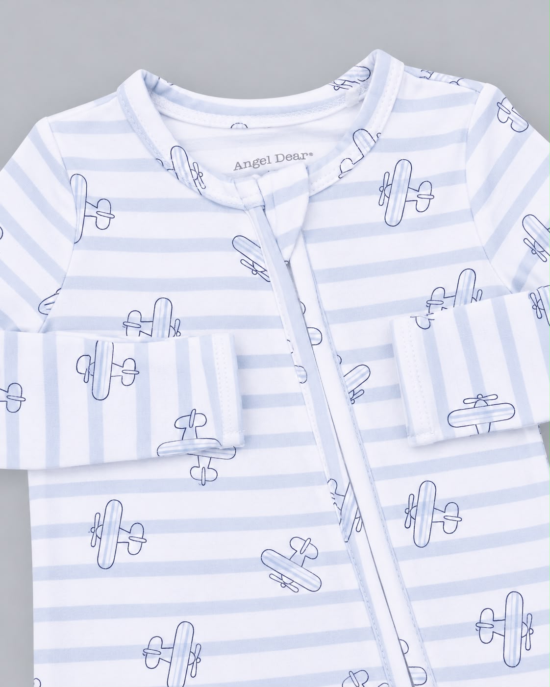 Angel Dear Airplane Stripe - 2 Way Zipper Footie
