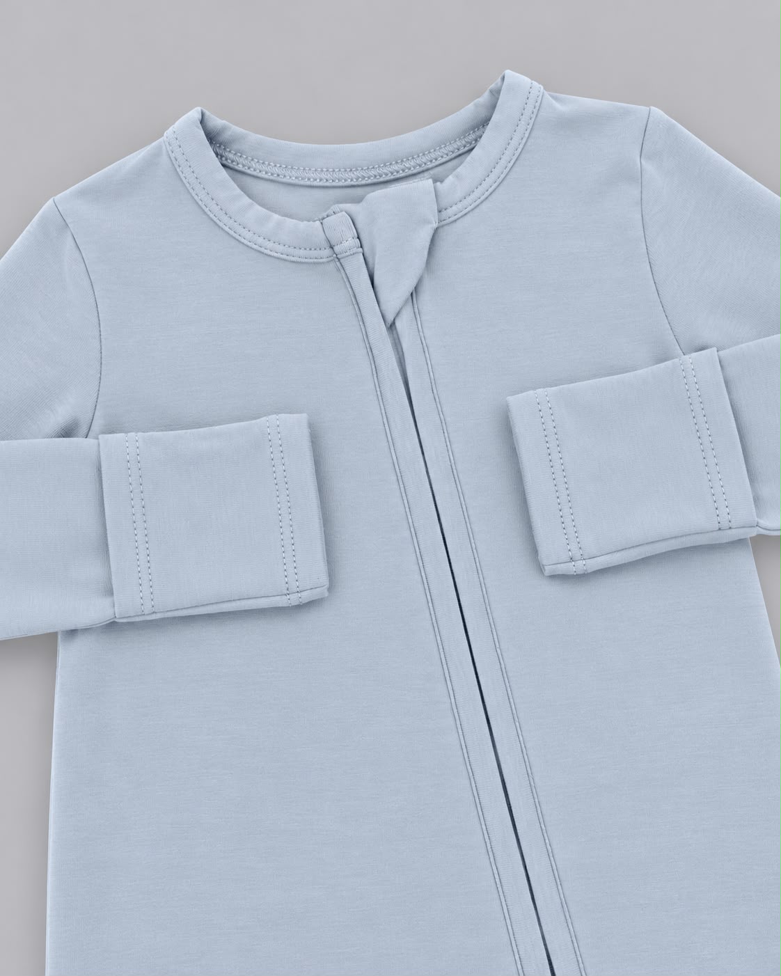 Angel Dear Solid Blue Fog - 2 Way Zipper Footie