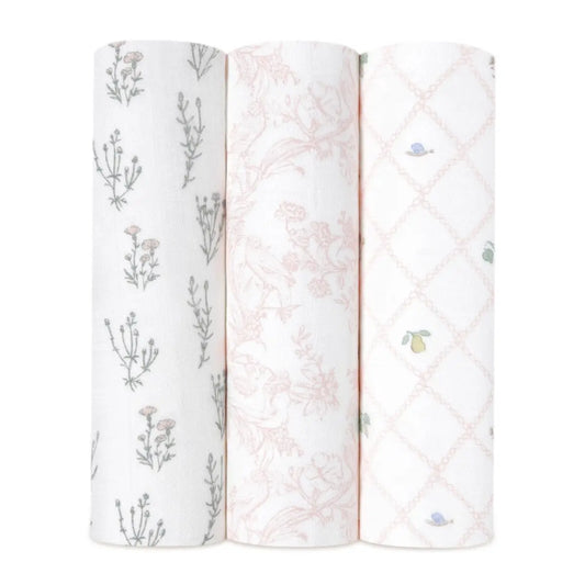 Aden + Anais 3-Pack Swaddles Silky Soft French Floral