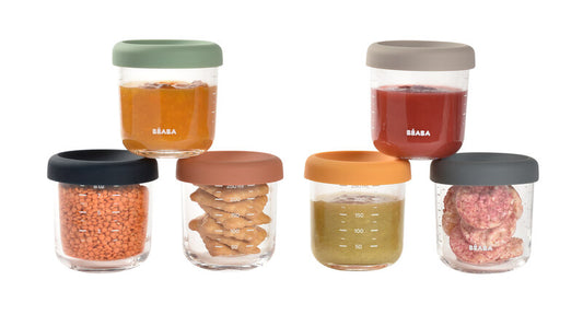 Beaba Set 6 Portions Glass Verre 250ML Sunrise Colormix