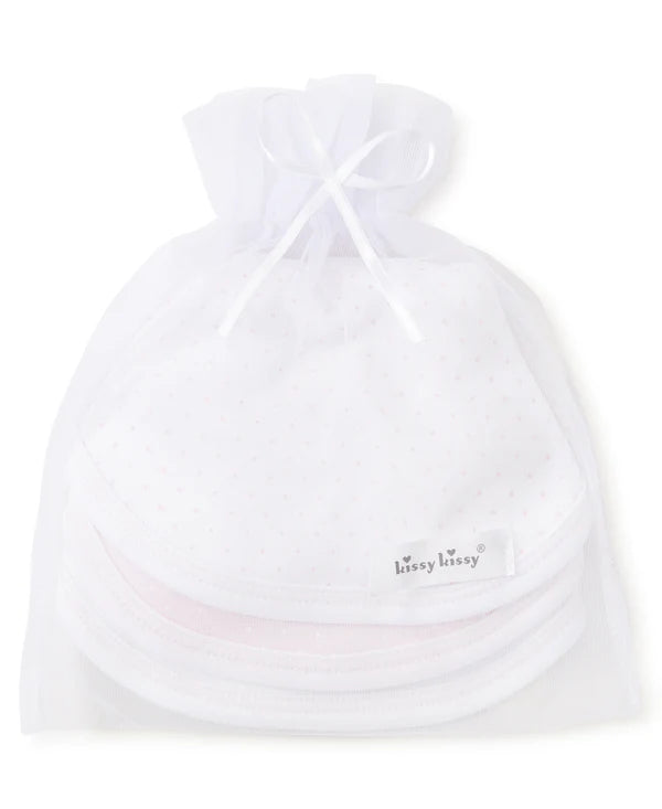 Kissy Sets 3 Pack Bibs w/ Tulle Bag Pink