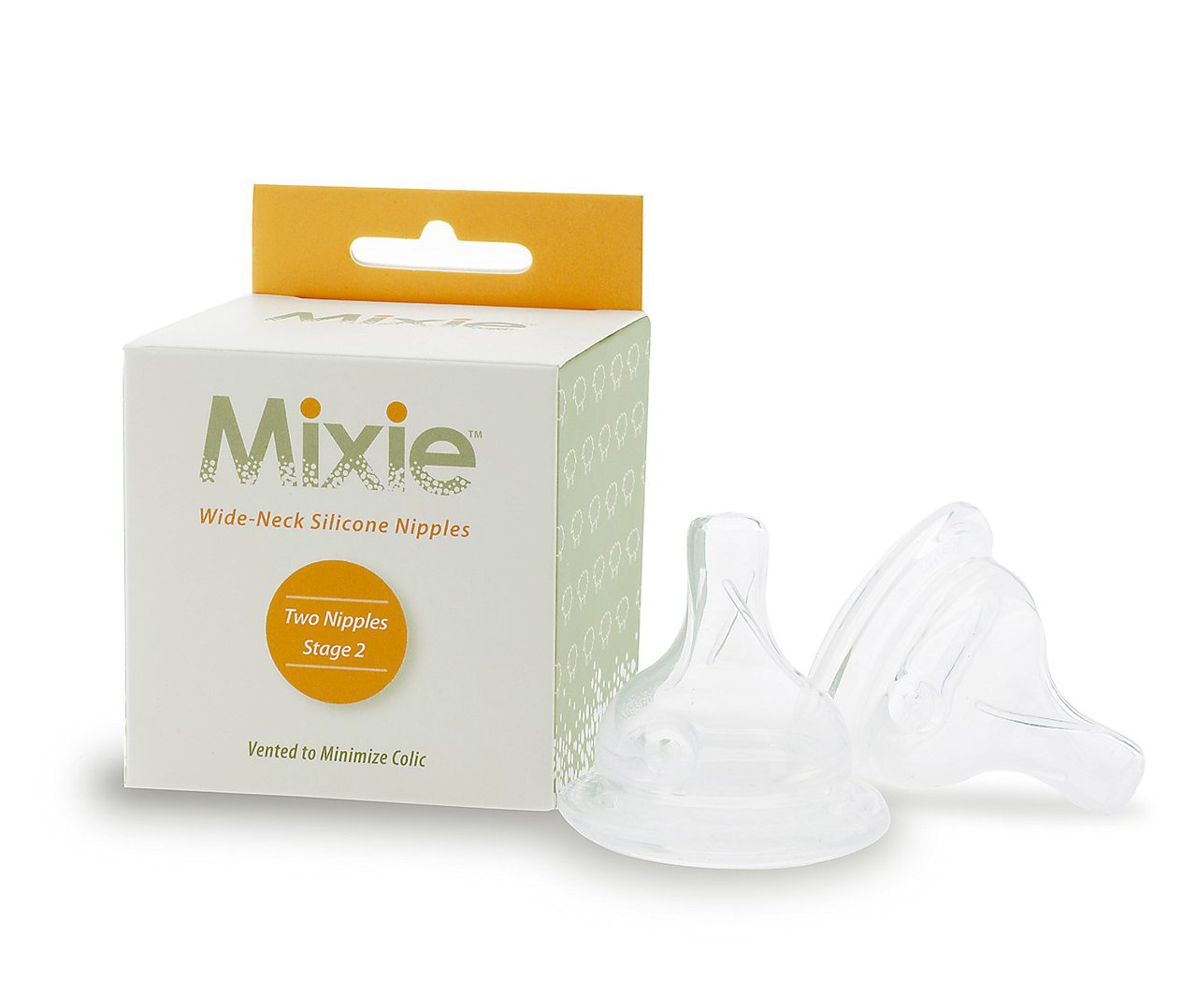Mixie Wide - Neck Silicone Nipples 2-pk