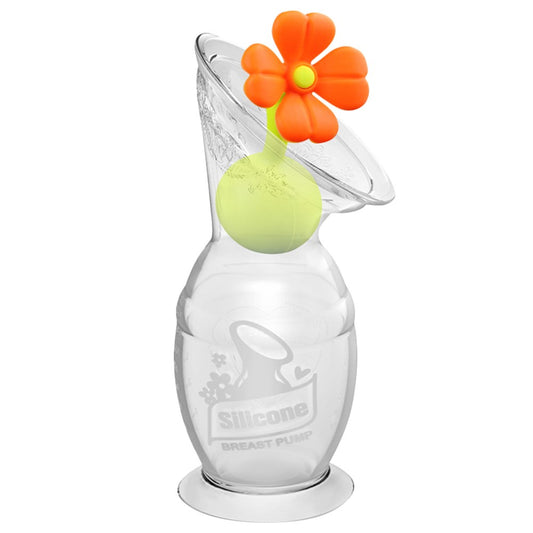 Haakaa Silicone Breast Pump & Flower Stopper Set Orange 2 Generación (150 ml)