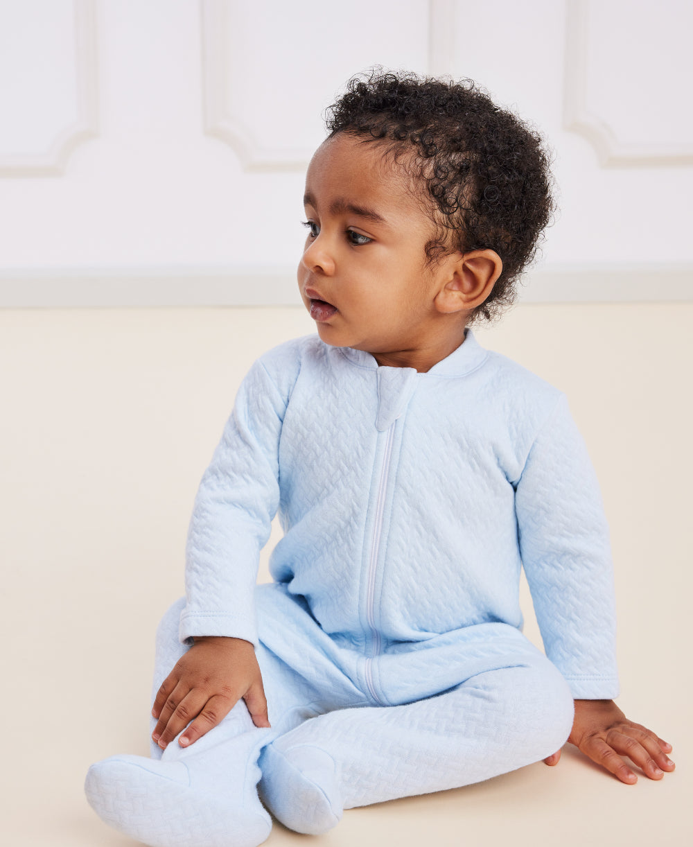 Kissy Kissy Classic Jacquar-Jacquard Footie w/ Zip