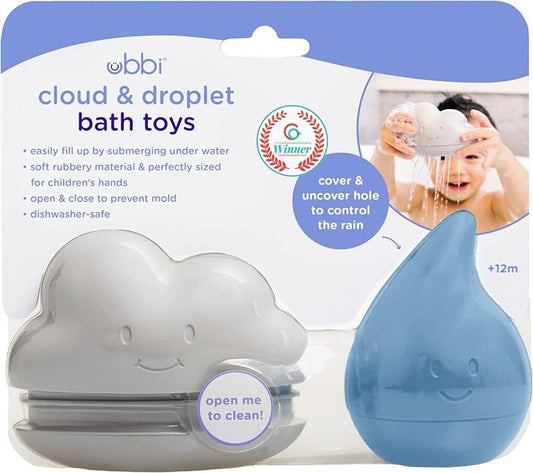 Ubbi Cloud and Droplet Bath Toys-Cloudy Blue