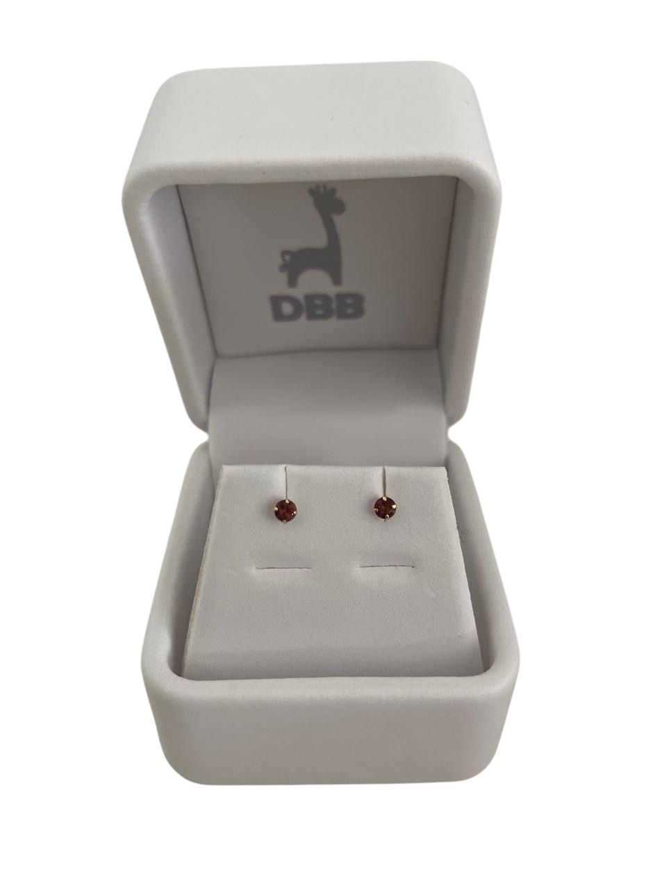 Mystic Aretes Oro Amarillo Circonia 4 Uñas 3mm/Fucsia/14K