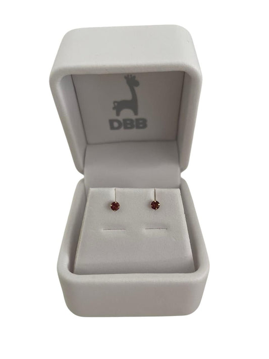 Mystic Aretes Oro Amarillo Circonia 4 Uñas 3mm/Fucsia/14K