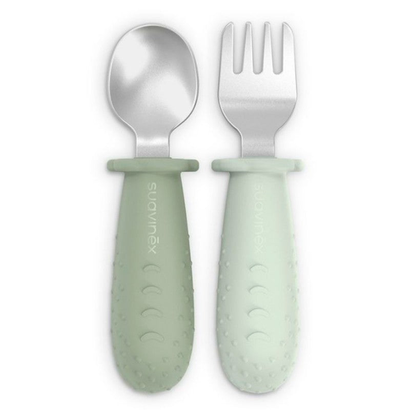 Suavinex Cubiertos de Acero Inoxidable con Silicona