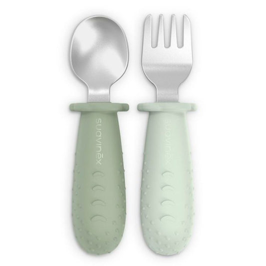 Suavinex Cubiertos de Acero Inoxidable con Silicona