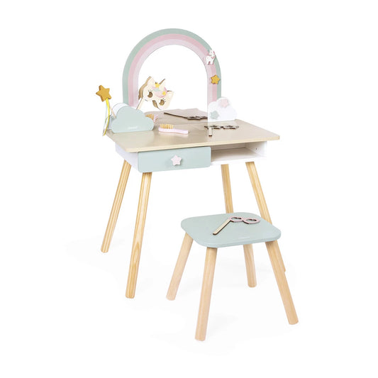 Janod Unicorn Wooden Dressing Table and Accessories