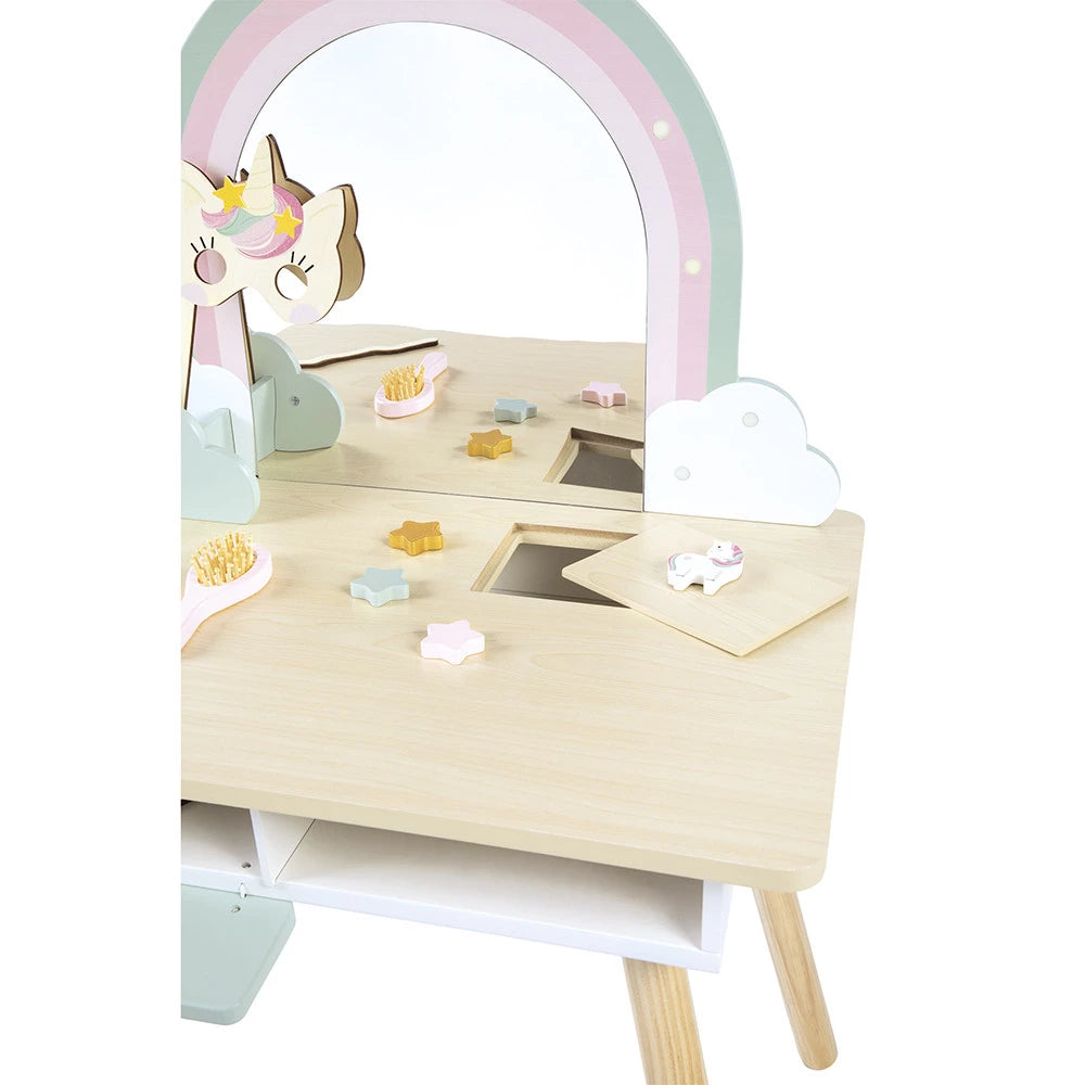 Janod Unicorn Wooden Dressing Table and Accessories