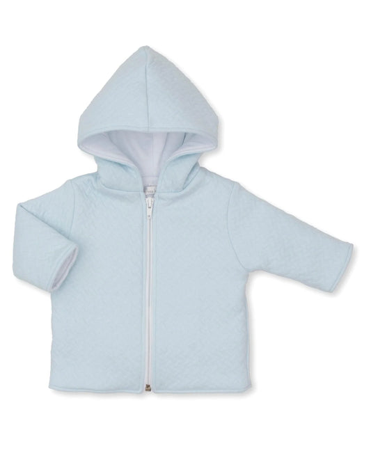 Kissy Kissy Classic Jacquar-Jacquard Padded Zip Jack Blue