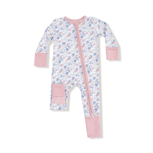 Angel Dear Country Girl Floral - 2 Way Zipper Romper
