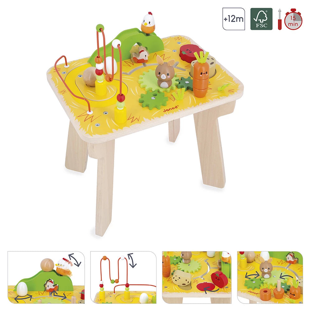Janod Wooden Farm Activity Table
