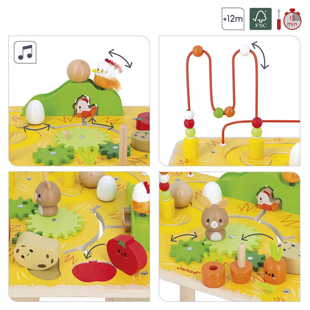 Janod Wooden Farm Activity Table