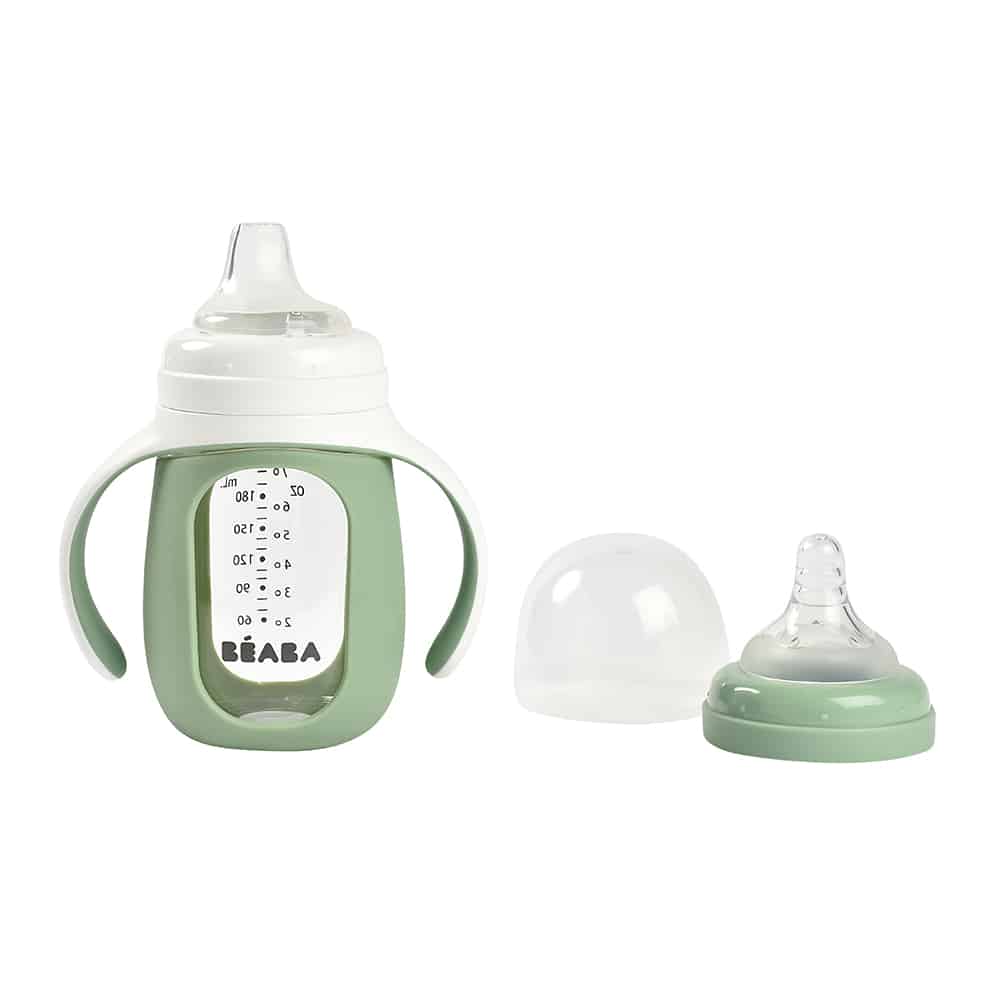 Beaba 2-in-1 Glass Training Cup 7oz