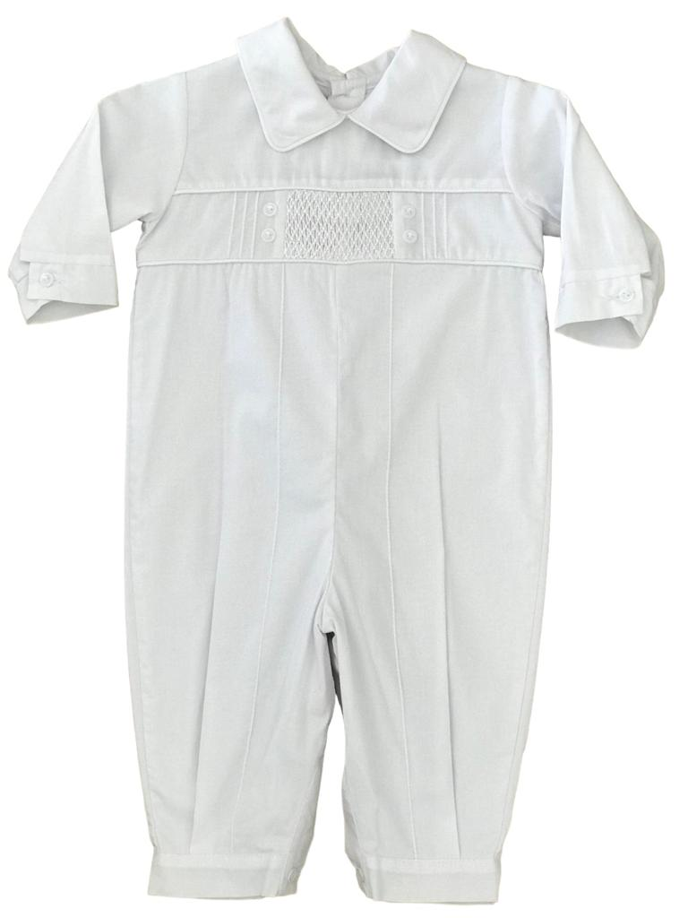 BAUTIZO COTTON BOYS 1 PIECE SMOCKED