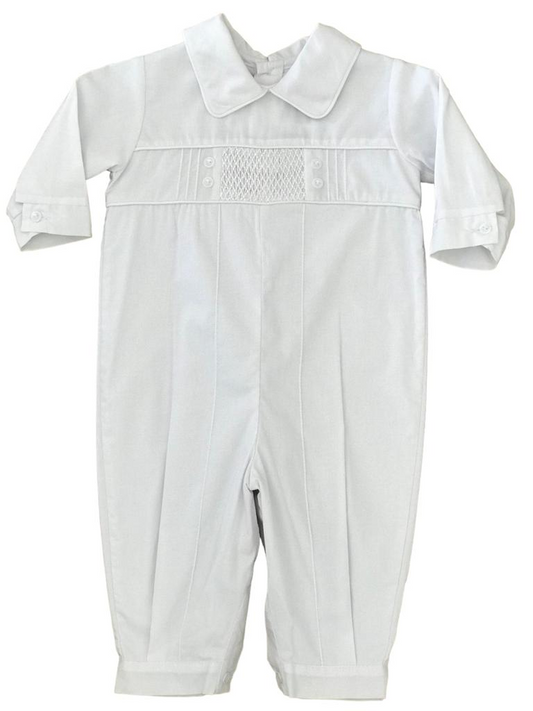 BAUTIZO COTTON BOYS 1 PIECE SMOCKED